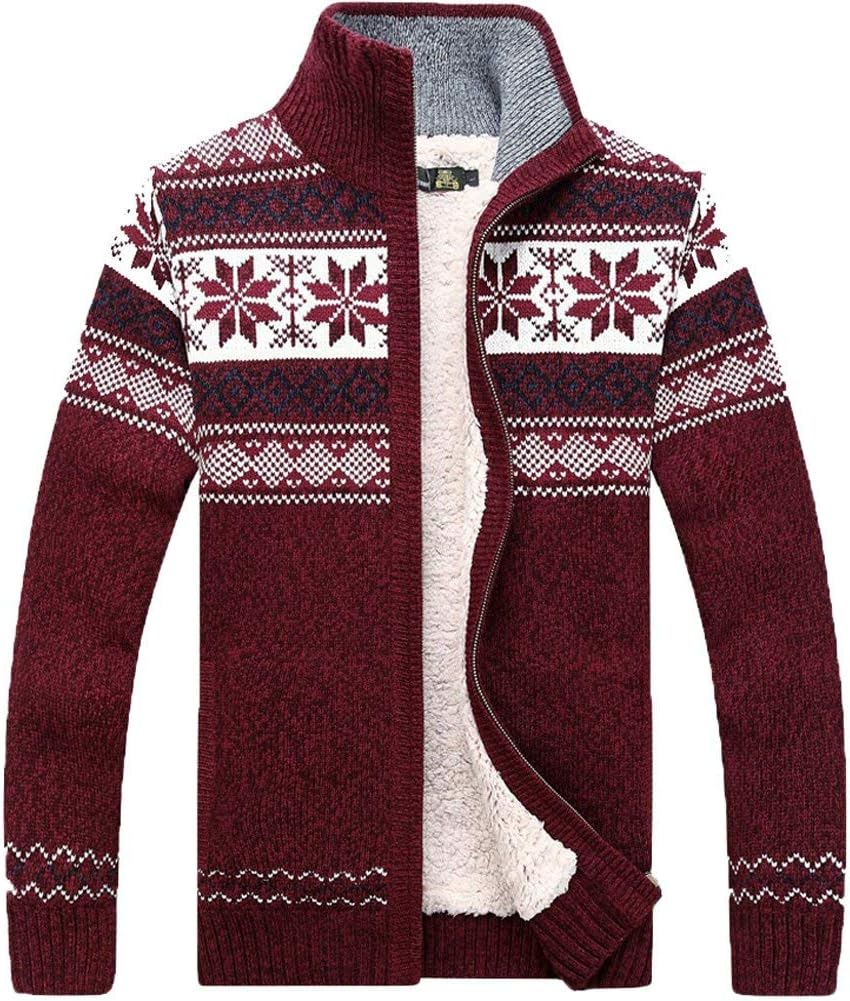 Fashion Winter Cotton Knitted Cardigan Men's Casual Thick Warm Sweater