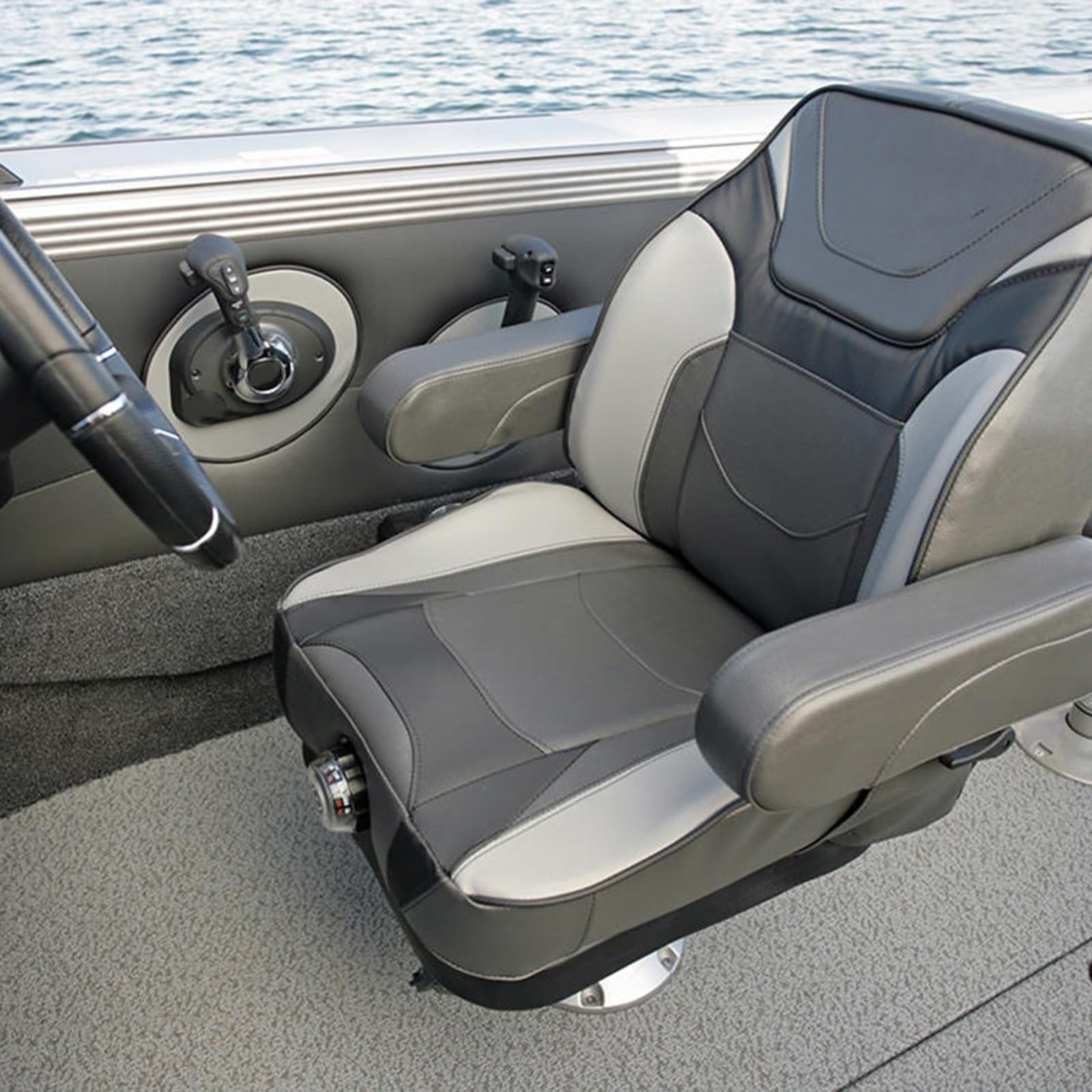 Pedestal de asiento marino anti vibración 330mm alto soporte de aleación de aluminio para yate barco cubierta capitán silla placa base