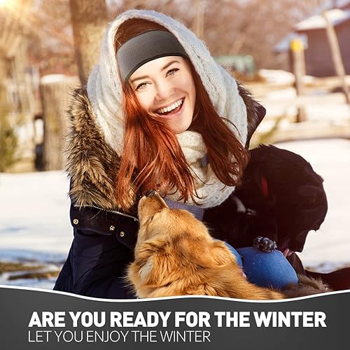 Miniatura 8 de Orejera diadema de invierno de tela polar para hombres y mujeres calentador de orejas para correr yoga esquí ciclismo
