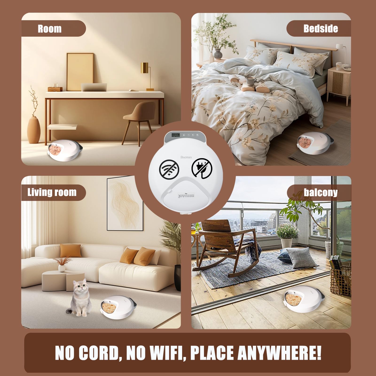 Automatic Wet Food Cat Feeder, Auto Refrigerated Wet Foods Feeder for Cats Dogs 4 Meal Timed Fresh Foods Dispenser with 2 Ice Packs Small Pet Feeders for Kitty Puppy Automatic Cat Dog Food Bowl