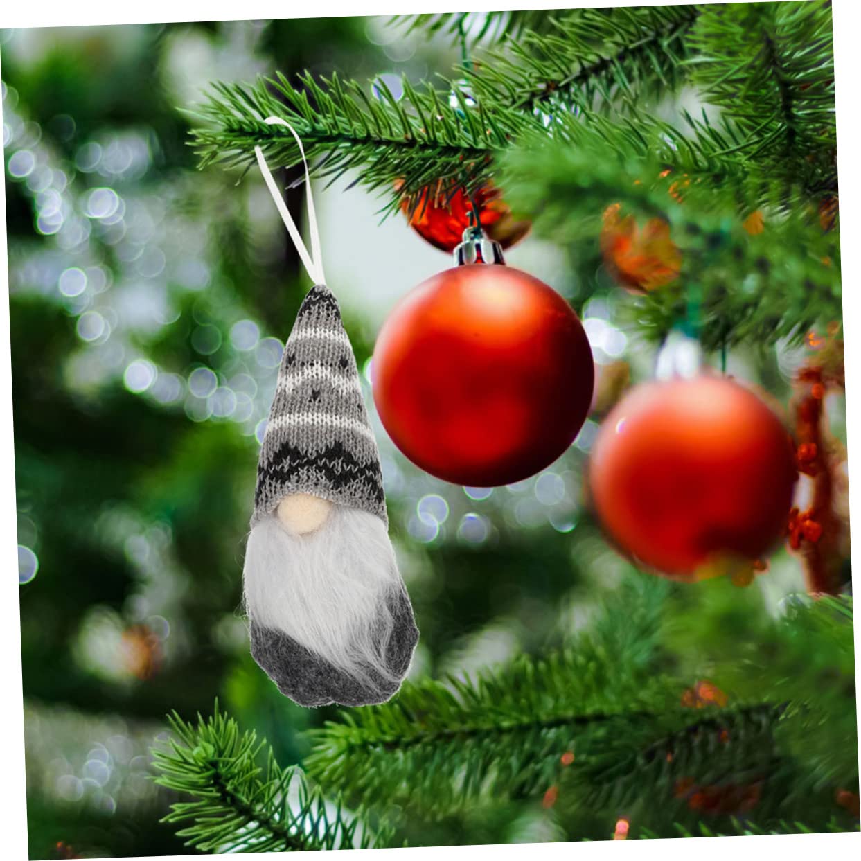 Veemoon 6 Stück Weihnachtsdeko Set – Niedliche Strick-GNOME Und Plüsch- Für Festliche Hängedekoration Am Weihnachtsbaum – Kreative Ornamente Für Stimmungsvolle Feiertage in Grau