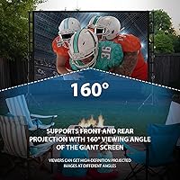 Vista 3 de Outdoor Projector Screen with Stand: LEORFI 150 inch Projector Screen Portable, Indoor Projections Screen and Stand, Rear Front Movie Screen 16:9 4K