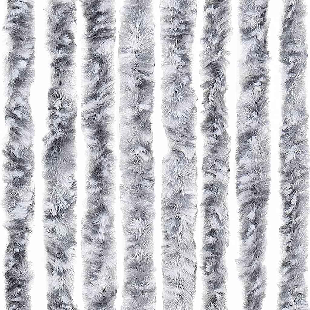Moustiquaire Blanc et Gris en Chenille 56x185 cm Filet de Protection Insecte pour Porte Caravane fenêtre été Maison Jardin Salon terrasse