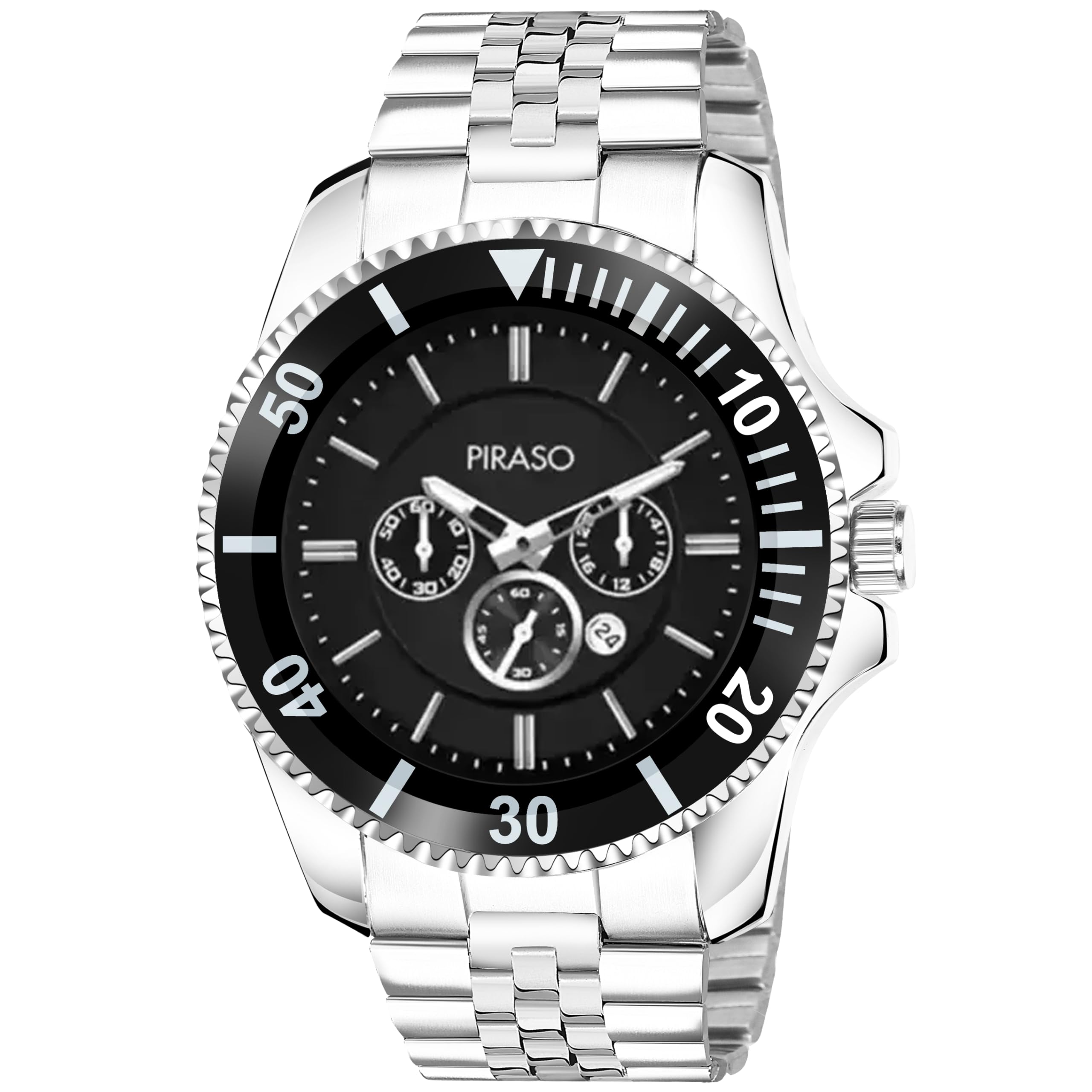 PIRASO New Look Black Dial and Silver Chain Watch for Men Analog Watch 2022 (B0CQTMY4QJ) Amazon Price History, Amazon Price Tracker