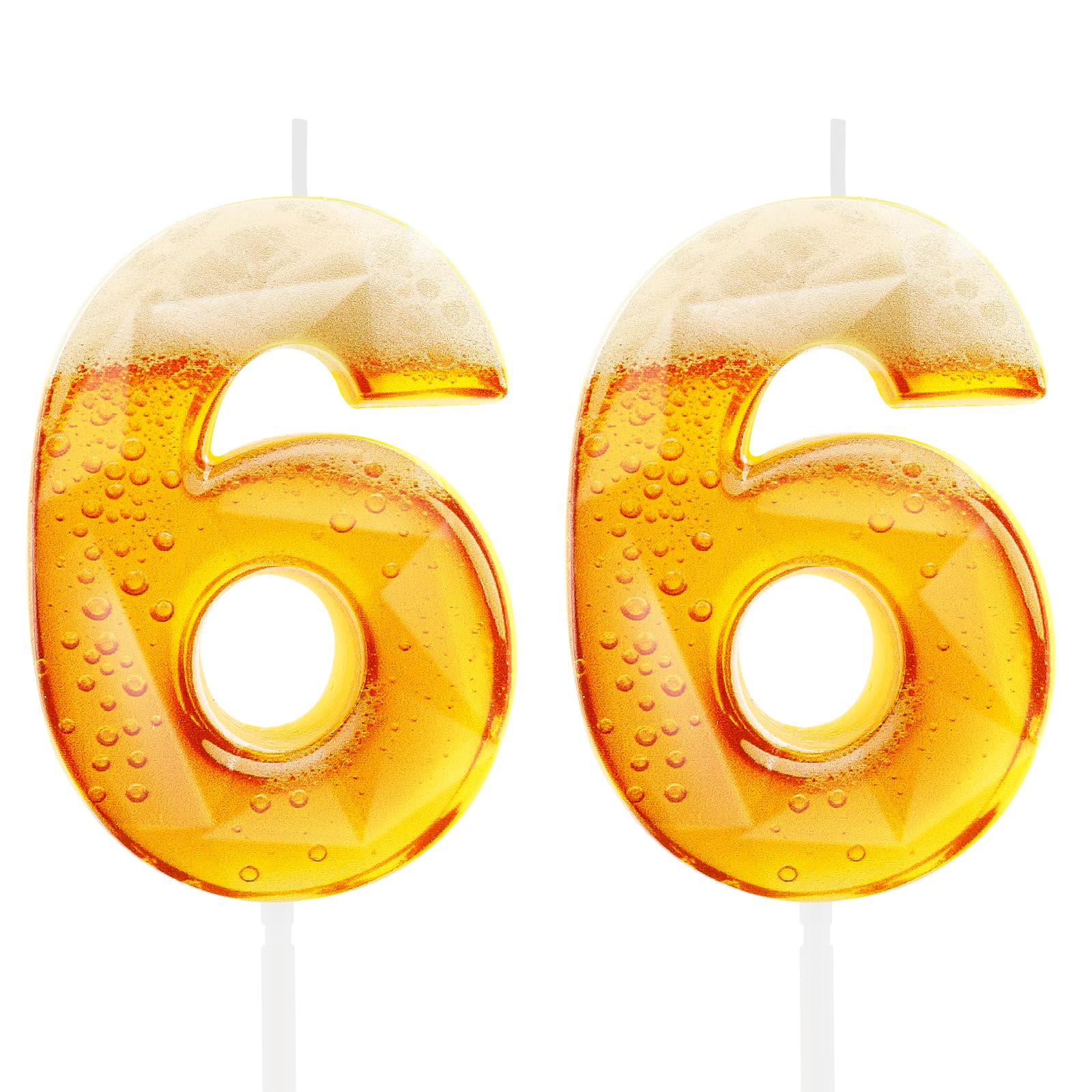 Funny Beer Themed Birthday Candles for Men, 66th Birthday Cake Topper Decorations for Beer Lovers, Novelty Design Party Supplies for 66 Year Old Dad Husband Grandpa