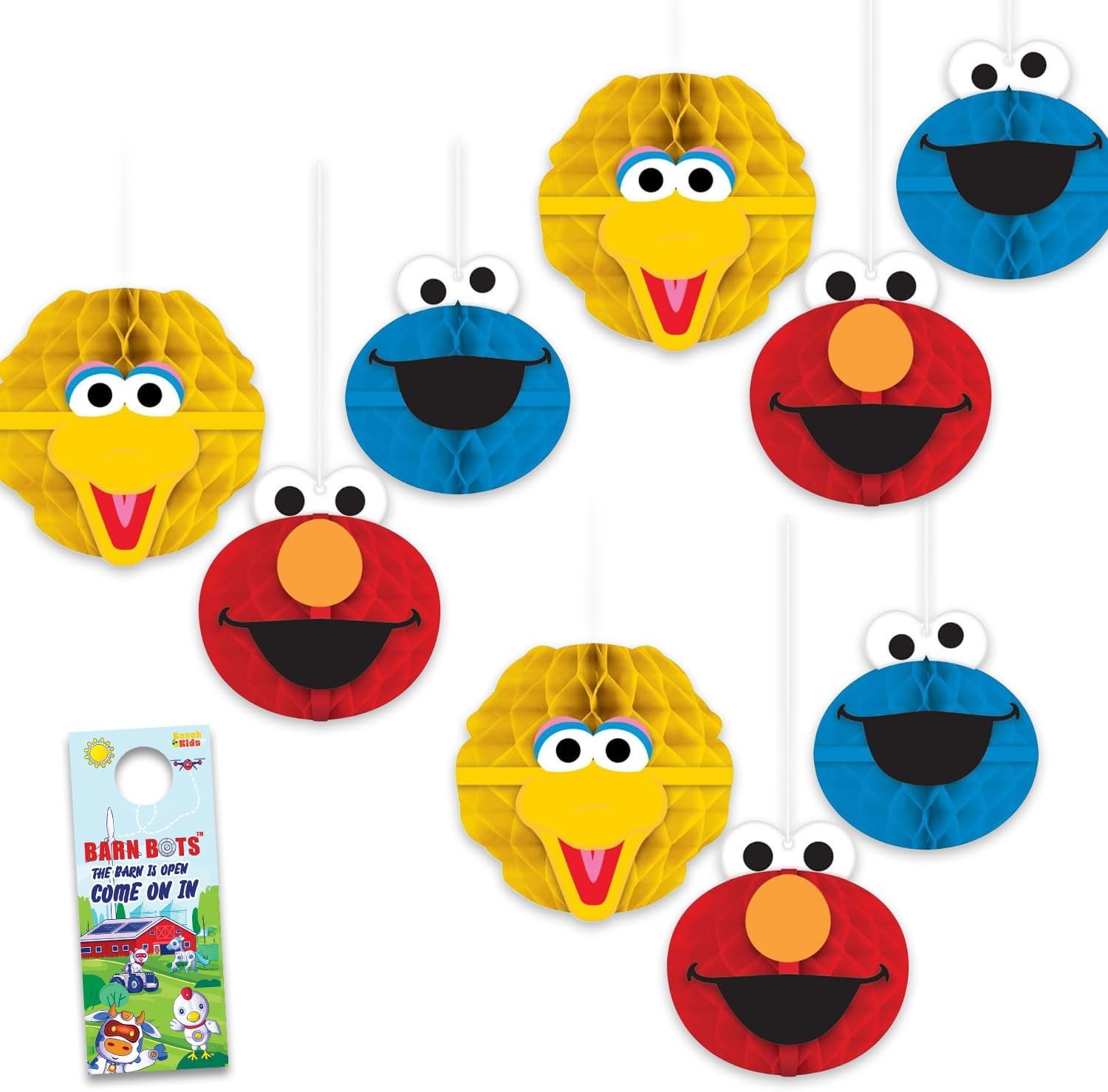 Sesame Street Party Decorations Kit - Bundle with 9 Hanging Danglers Featuring Elmo, Big Bird, and Cookie Monster for Birthday | Sesame Street Party Supplies Set