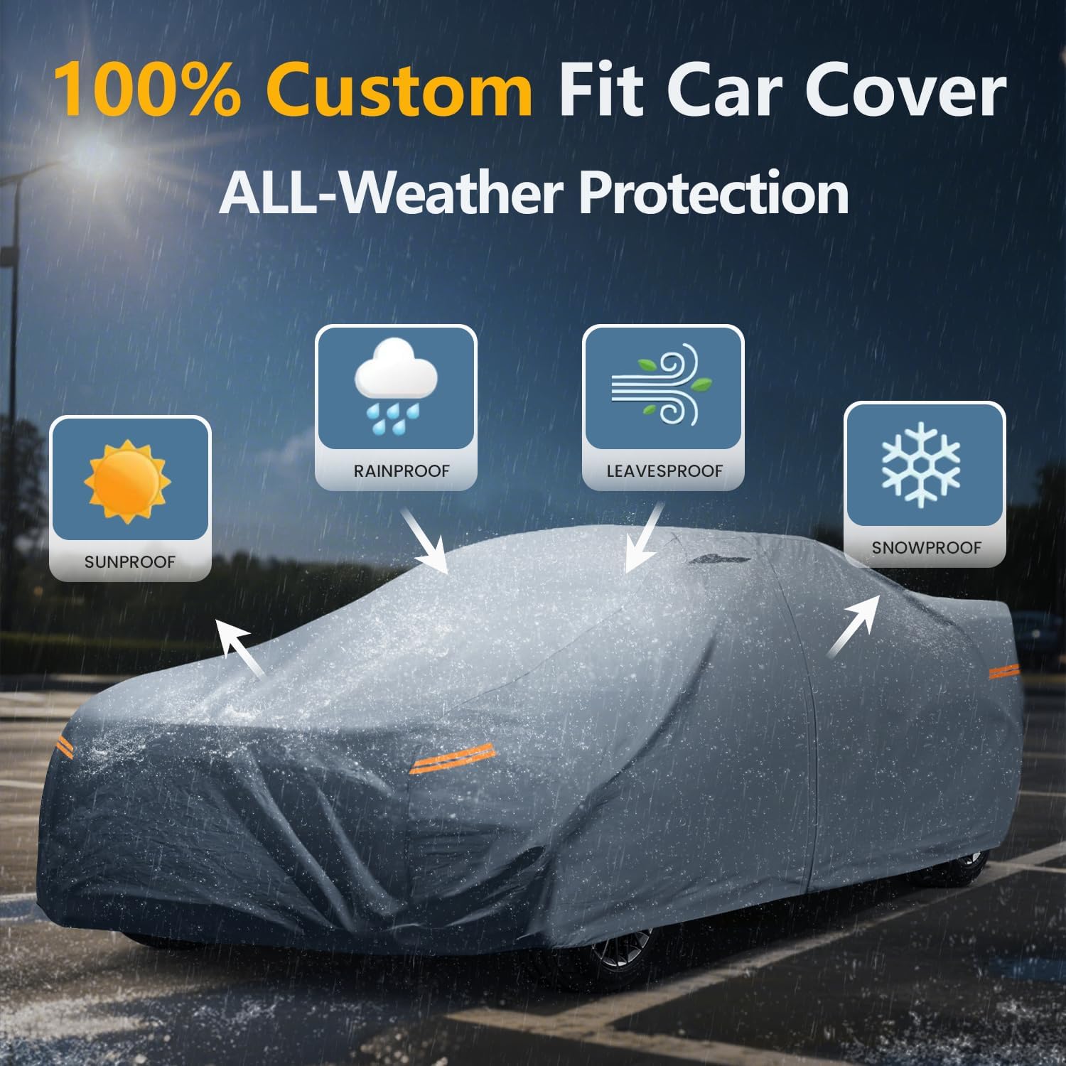 Waterproof Corvette(C8 2020-2026) Car Cover with Breathable Vents, [2025 Upgrade] Premium Covers with Cotton Liner and Zipper Door, Sun Rain Snow Dust Uv Protection.(Gift with Towel)