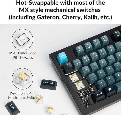 Miniatura 4 de Keychron Q6 Pro QMKVIA - Teclado mecánico inalámbrico personalizado con perilla, intercambiable en caliente, tamaño completo, 108 teclas,
