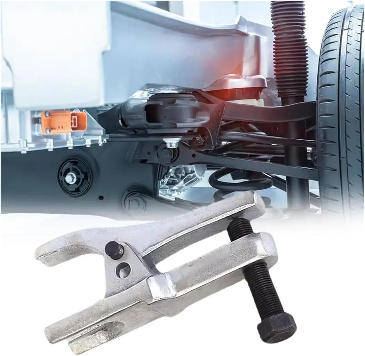 Ball-Ended Screwdriver Automotive Ball Joint Separator Puller Tie Rod Extractor Removal Tool Car(White)