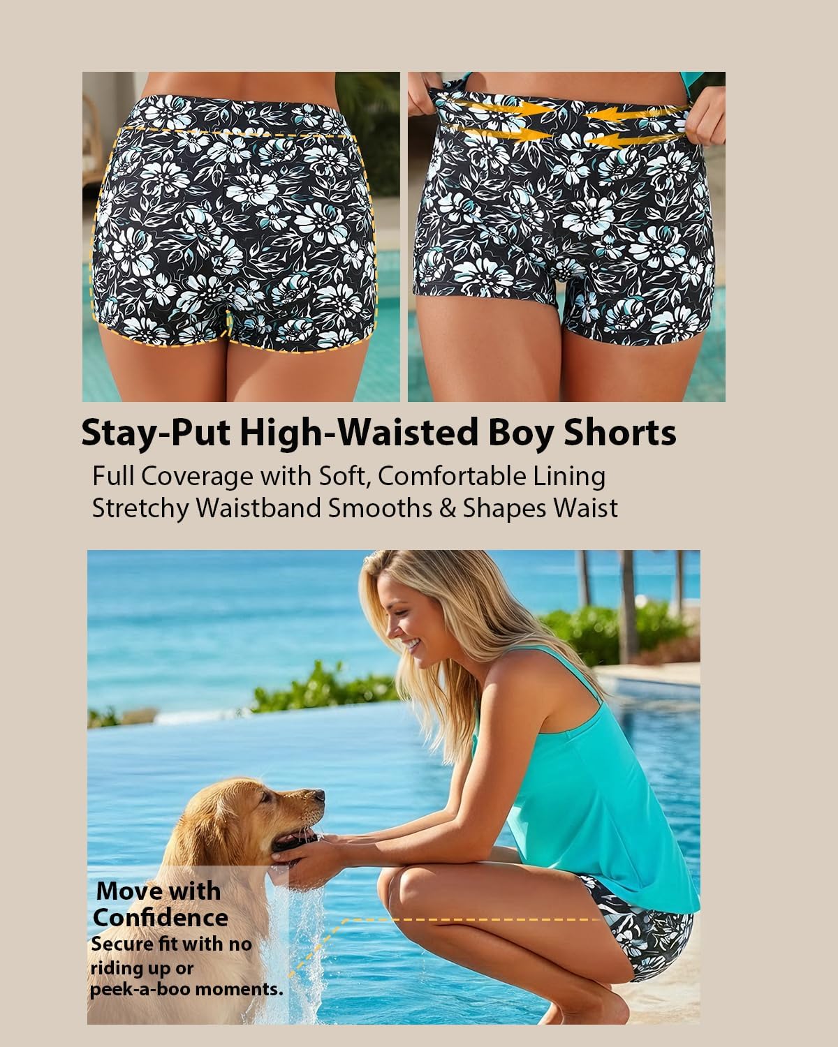 Daci Women’s Tankini Swimsuits - 2 Piece Tummy Control Bathing Suit Modest Flowy Swimwear with Boy Shorts 2026 - Image 5