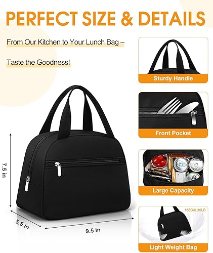 Miniatura 4 de Bolsa de almuerzo, bolsa de almuerzo aislada para mujeres y hombres, lonchera impermeable, bolsa de almuerzo de gran capacidad, reutilizable,