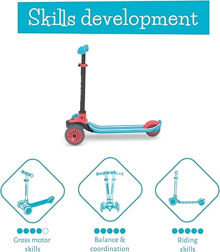 Miniatura 3 de Chillafish Scotti 3-Wheel Lean-to-Steer Scooter with twintip Antislip Deck and Integrated Brake, Adjustable Height Handlebars, Comfy handgrips, for