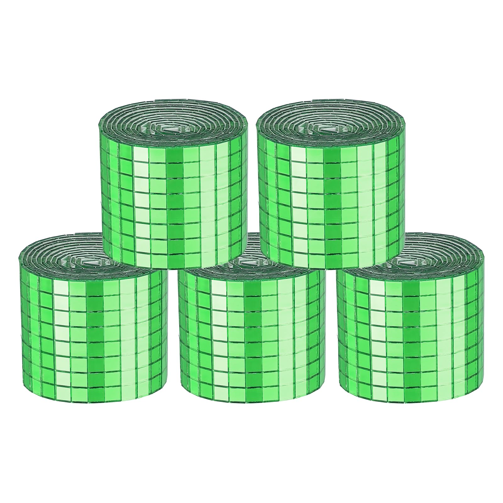 sourcing map 9600 Pcs Mirror Mosaic Tiles 5 x 5 mm Square Glass Self-Adhesive Disco Ball Mirror Tiles Sticker for DIY Craft Decoration Art Collage Card Making, Green
