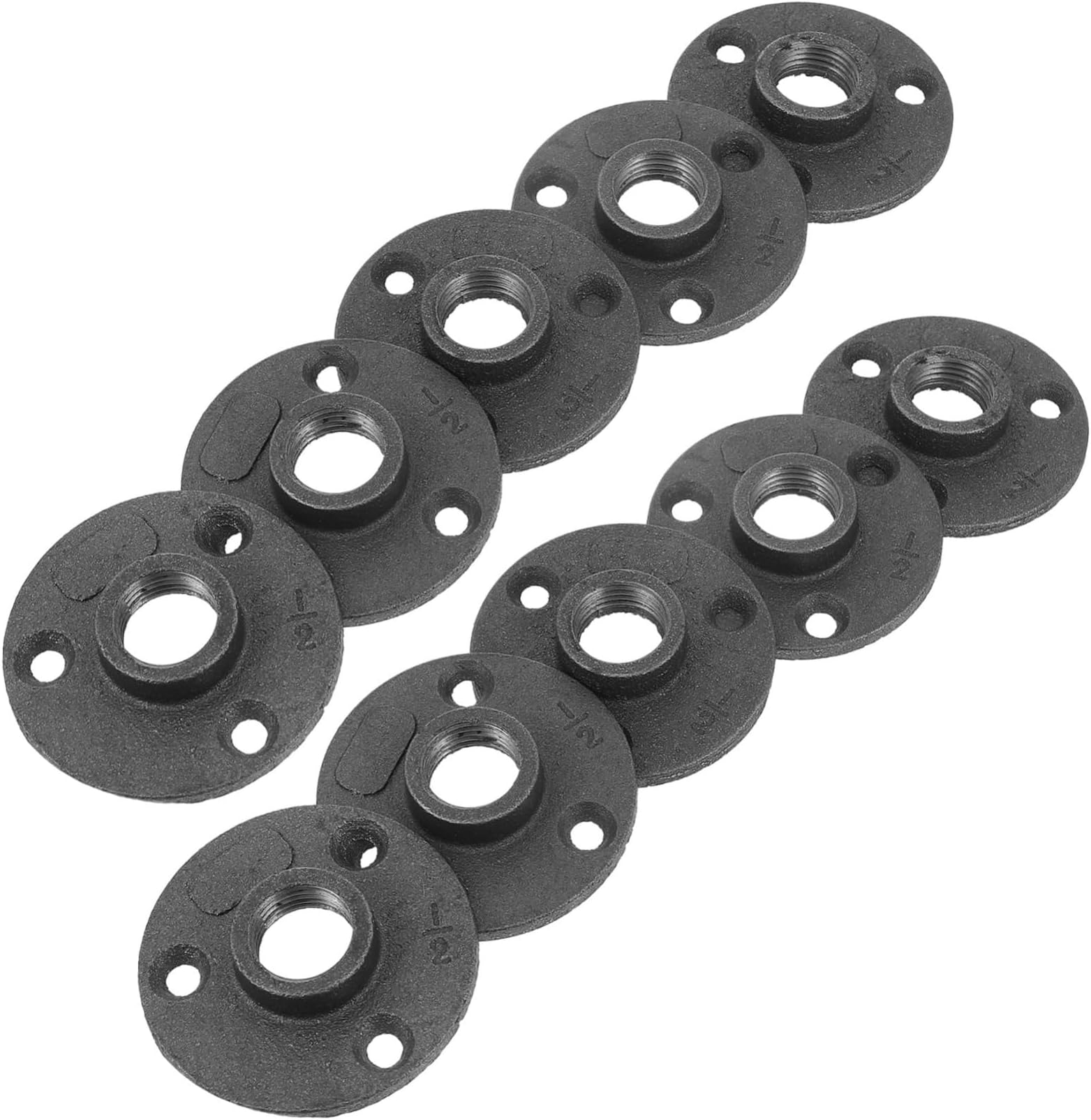 HOMSFOU 10pcs Flange Pipe Fittings Iron Furniture Shelving Decor Pipes Fittings Furniture Shelving Decors