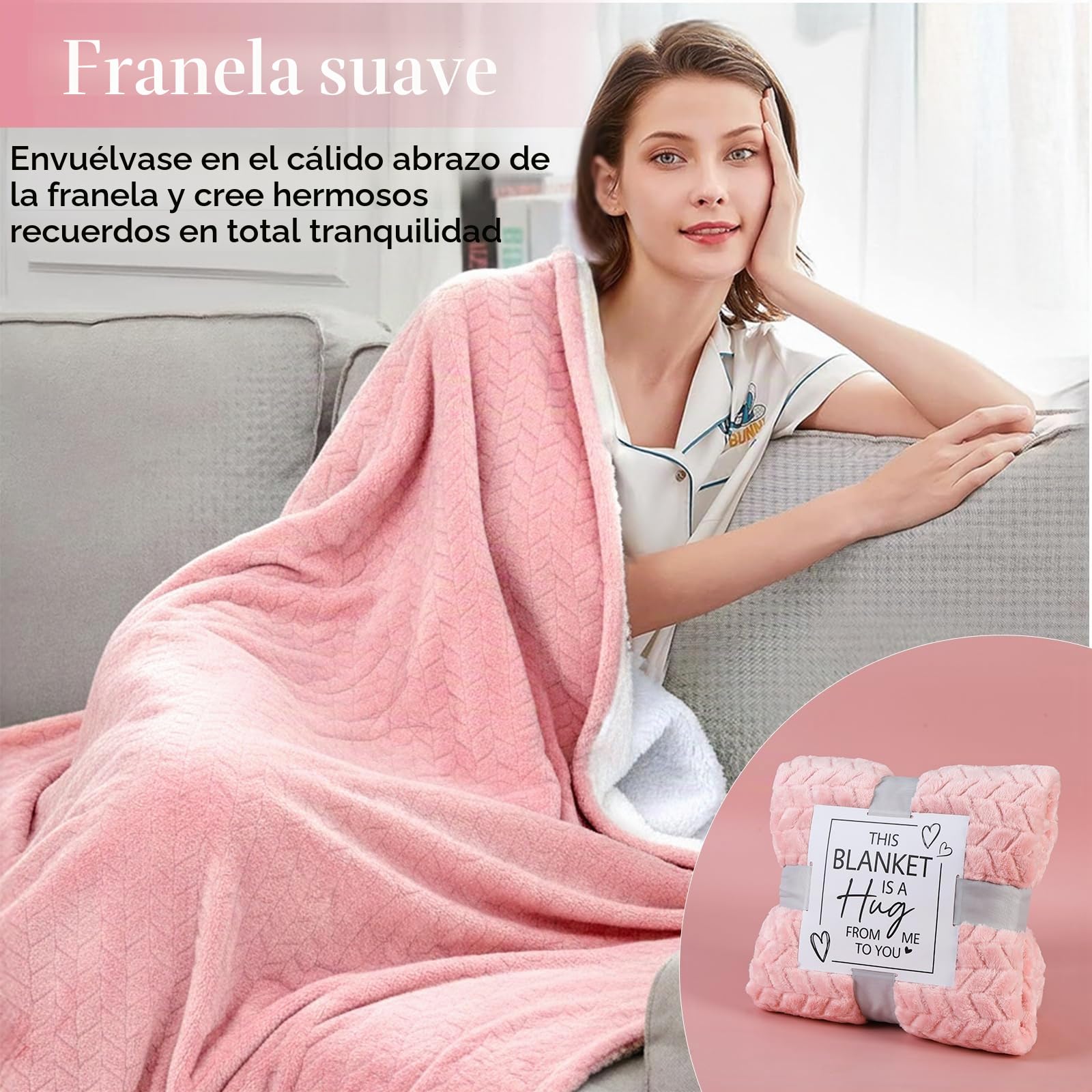 Regalos para Mujer,Regalos Originales Cumpleaños para Mujer, Regalos de Cumpleaños Set para Esposa, Amante, Mamá, Amigos con Frazada,Día de la Madre, Navidad,Tazas Tipo Mug de 340 ml,12 Piezas