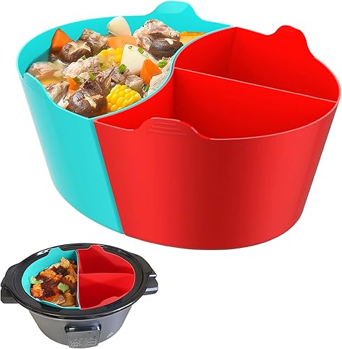 Revestimientos para olla de cocción lenta de 6 cuartos de galón, revestimiento de silicona para olla de cocción lenta reutilizable, ovalada