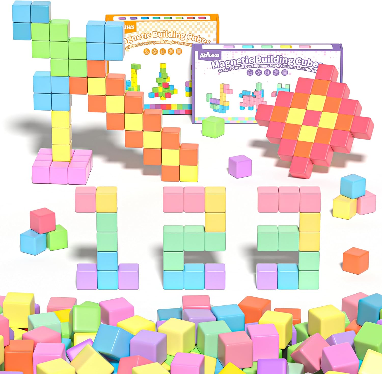 74PCS Magnetic Building Blocks Set – Creative Montessori STEM Toy for Toddlers & Preschoolers, Sensory Development for Kids Ages 3-8, Ideal Educational Gift for Boys & Girls