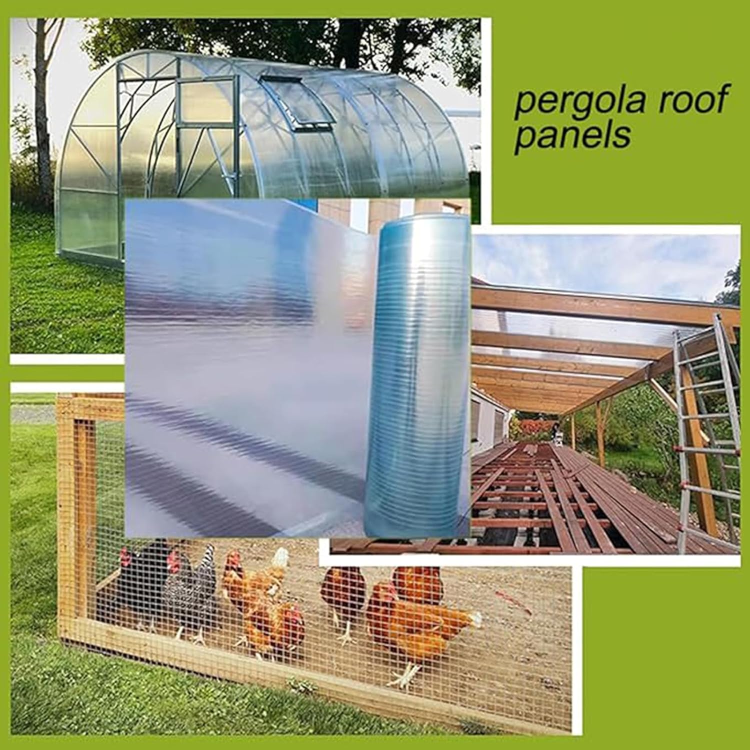 Clear Polycarbonate Roof Panels Flexible Plastic Sheet for Pergola Green House Covering, Htigh LighTransmission Blocking Impact Resistant Outdoor Use Easy Cut (Transparent, 4x32.8 ft)