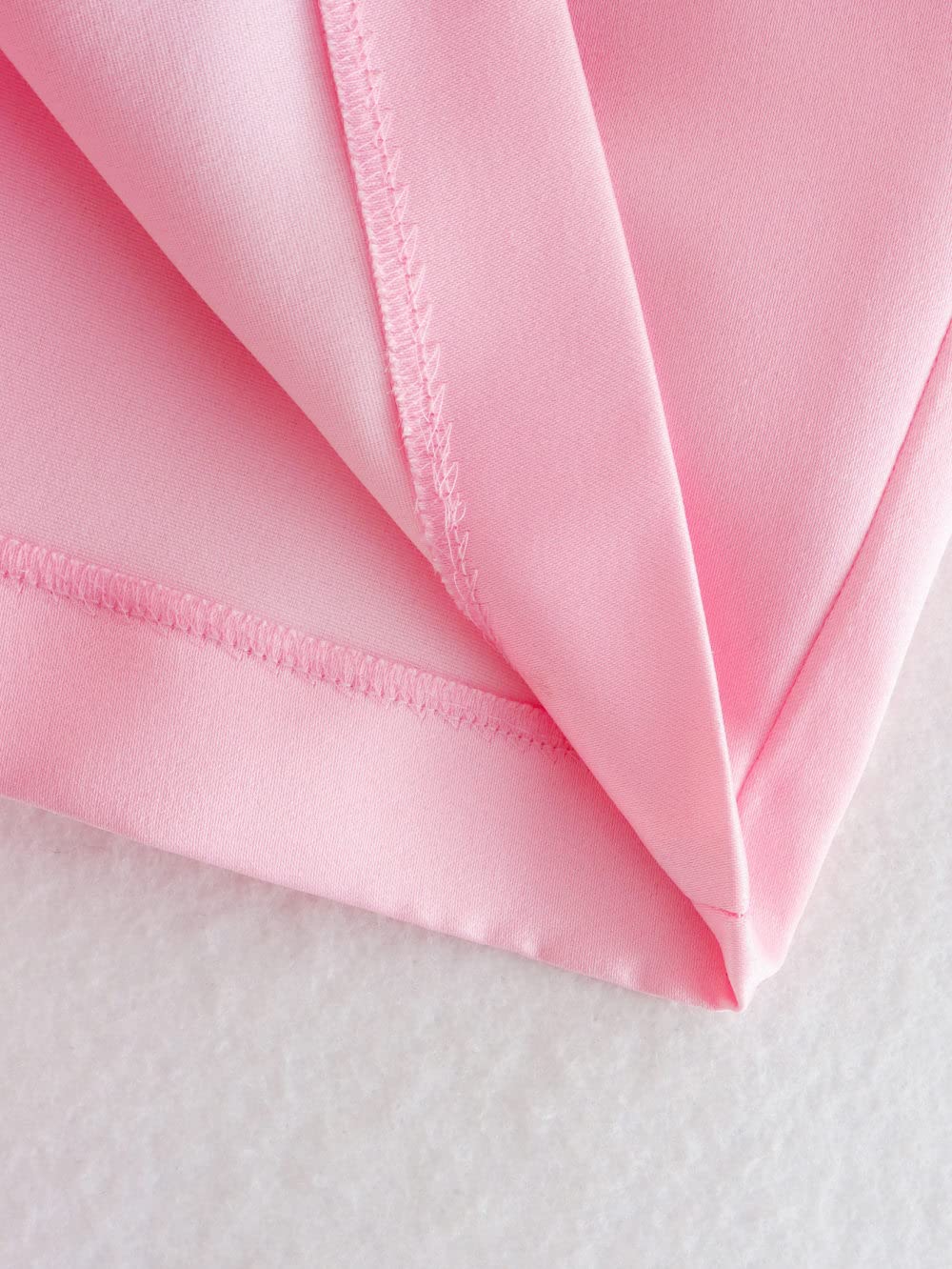 Röcke Damen,Damen-Minirock Rosa Hohe Taille Hüften Wickelrock Mode Einfarbig Schleife Knoten Mit Reißverschluss A-Linie Geraffter, Schlanker Kurzer Rock Für Mädchen Damen,L