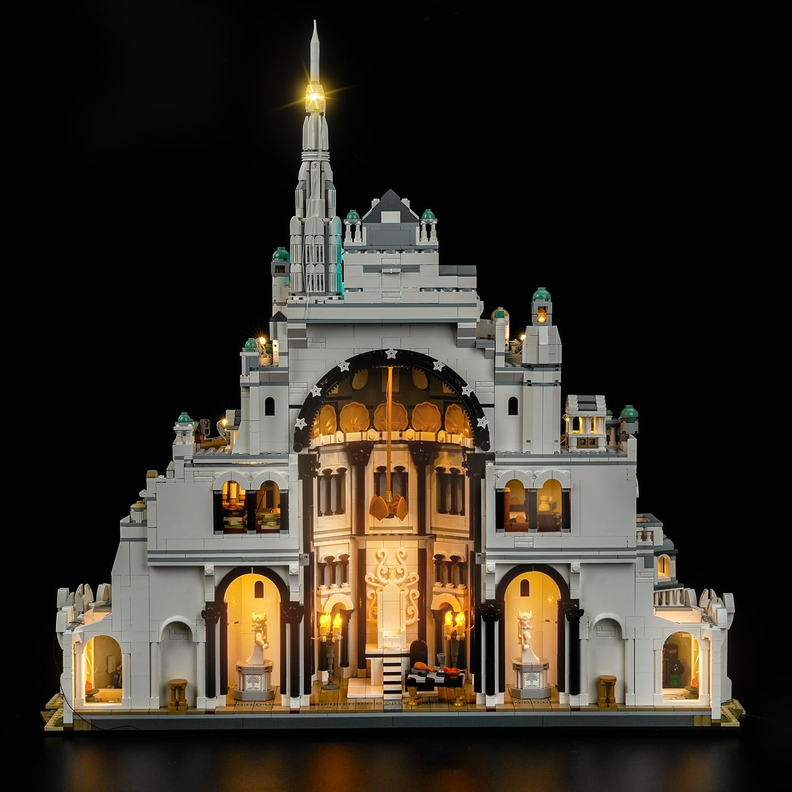 Zestaw świateł LED kompatybilny z Lego 11377 Minas Tirith (nie jest to model), zestaw oświetlenia dekoracyjnego kompatybilny z Lego Minas Tirith 11377