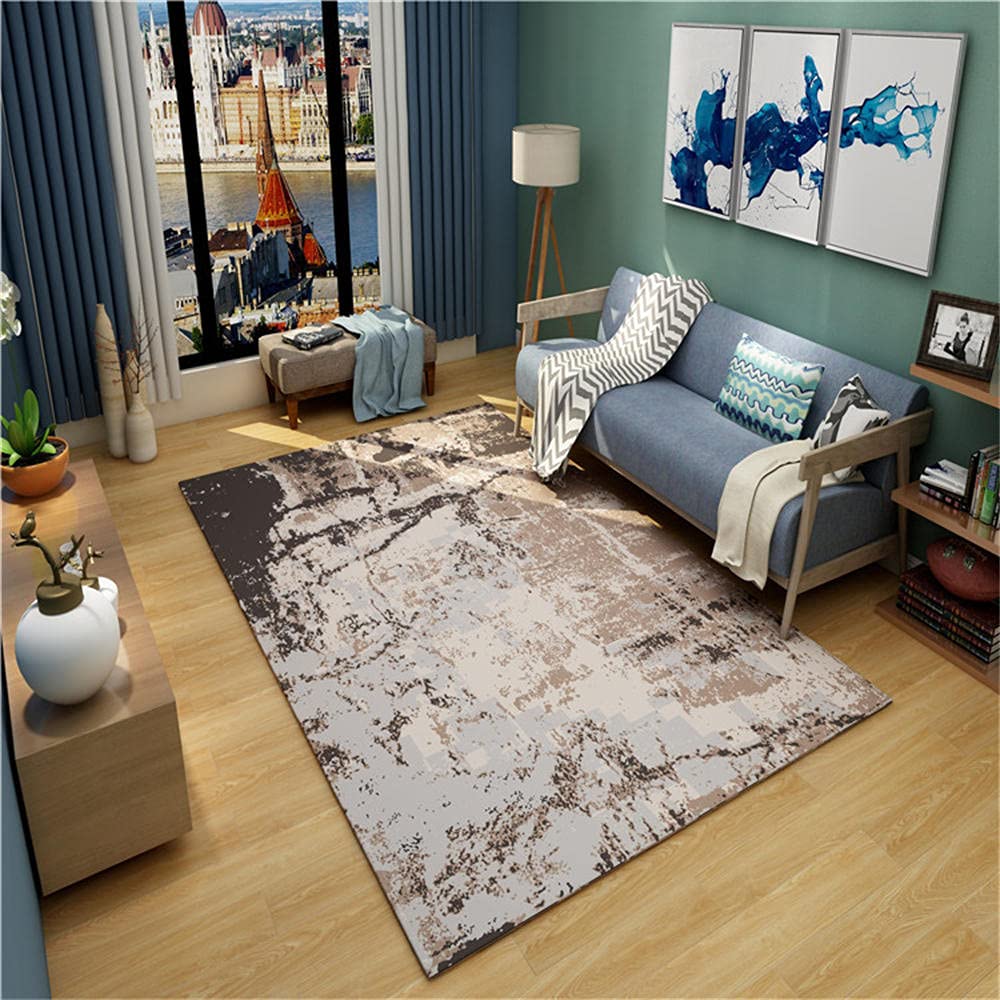 Tapis minimaliste abstrait graphique haute densité pour chambre ado fille