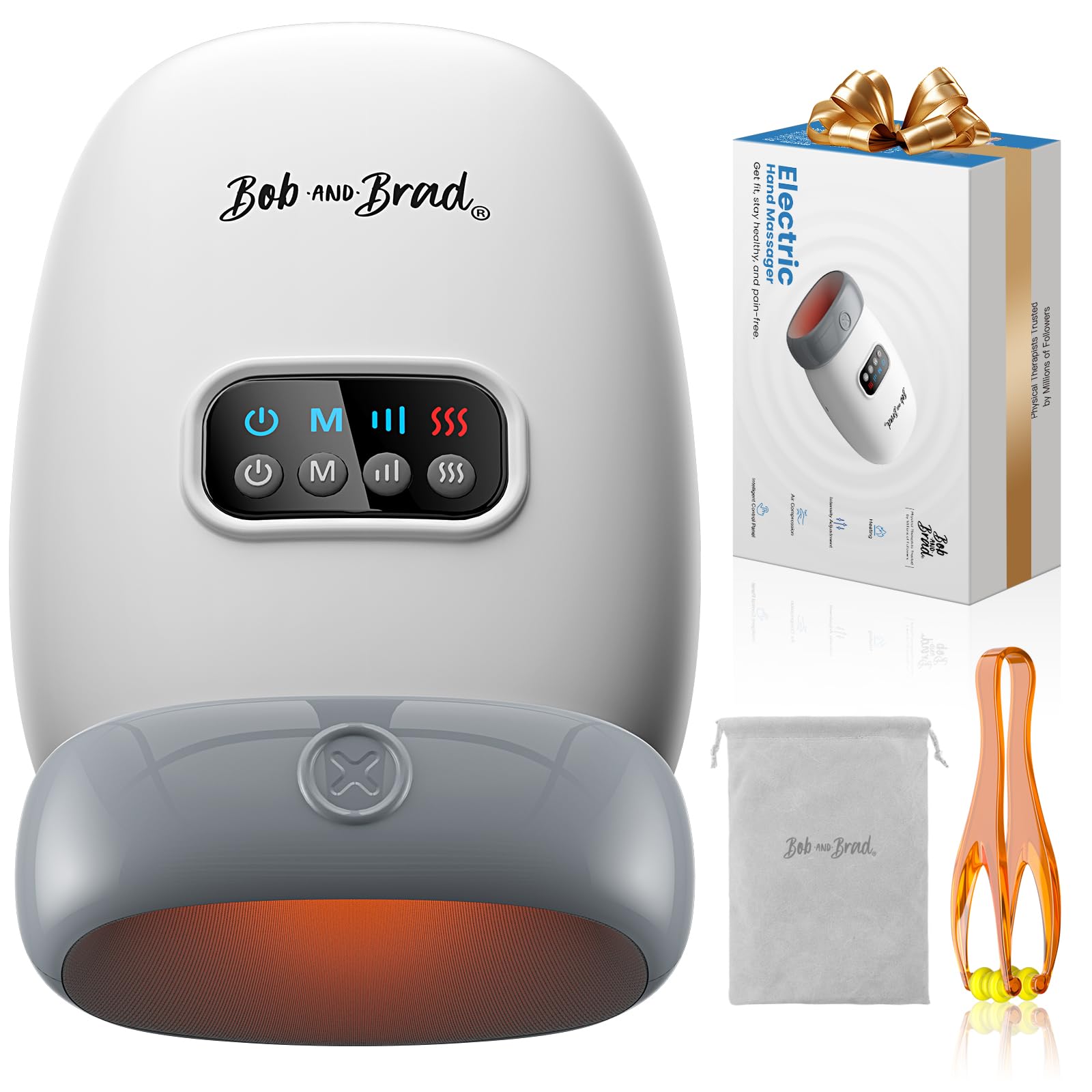 BOB AND BRAD H60 Portable Hand Massager with Heat, Cordless Hand Massage for Daily Use, Multi Modes Hands Massage for Wrist, Palm, Fingers