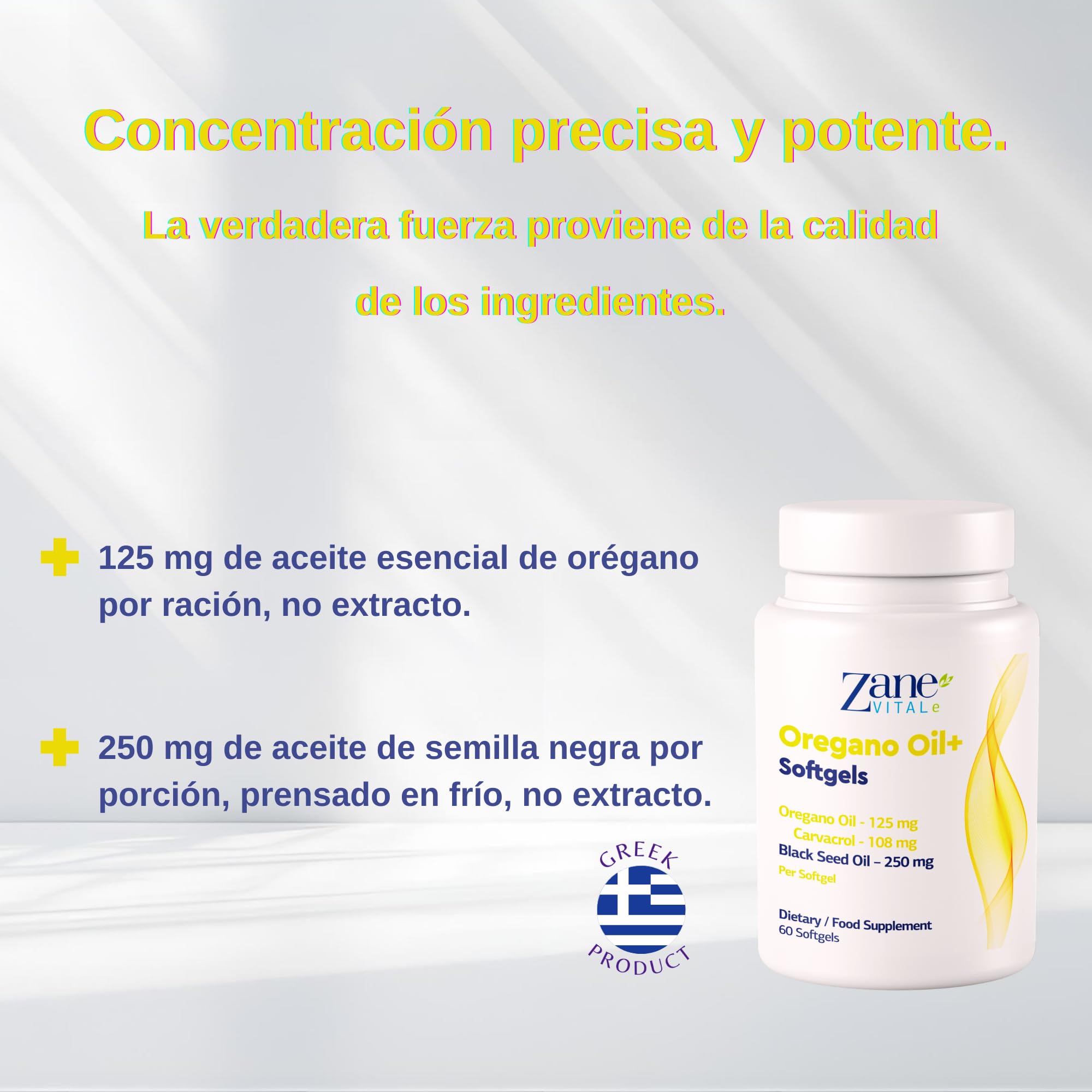 Zane Aceite de Orégano +. Aceite de Orégano y Aceite de Comino Negro en Cápsulas Blandas – Con Carvacrol y Timoquinona – Suplemento Dietético Sin OMG, Sin Gluten – 60 Cápsulas Blandas de Zane Vital.