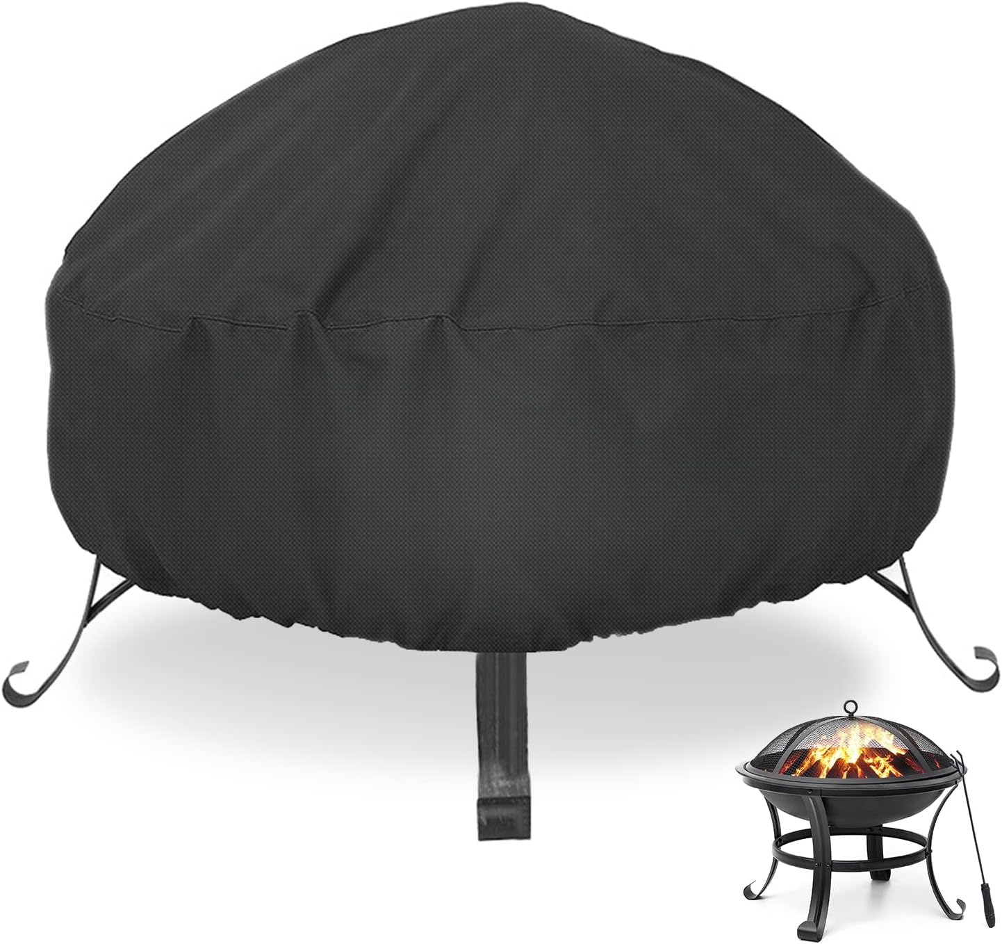 LBTING Fire Pit Cover, 32 inch Cover for 2432 inch Round Firepit, Waterproof Windproof