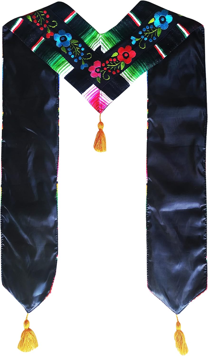 Genuine Serape 100% Authentic Mexican Graduation Sash with Handmade Embroidery, Sarape Graduation Sash, Hispanic Stole Scarf