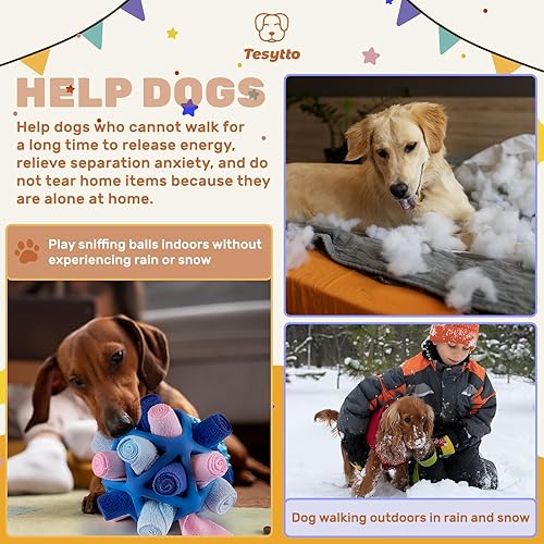 Miniatura 5 de Tesytto Juguete de bola de olfateo para perros, diseño de nueva estructura, interactivo para mascotas, fomenta las habilidades naturales de