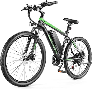 ANCHEER Electric Bike for Adults, Electric Mountain Bike, 26" Sunshine Ebike, 19.8MPH Electric Bicycle with 48V/374Wh Battery, 7/21Speed, UL2849 Compliant