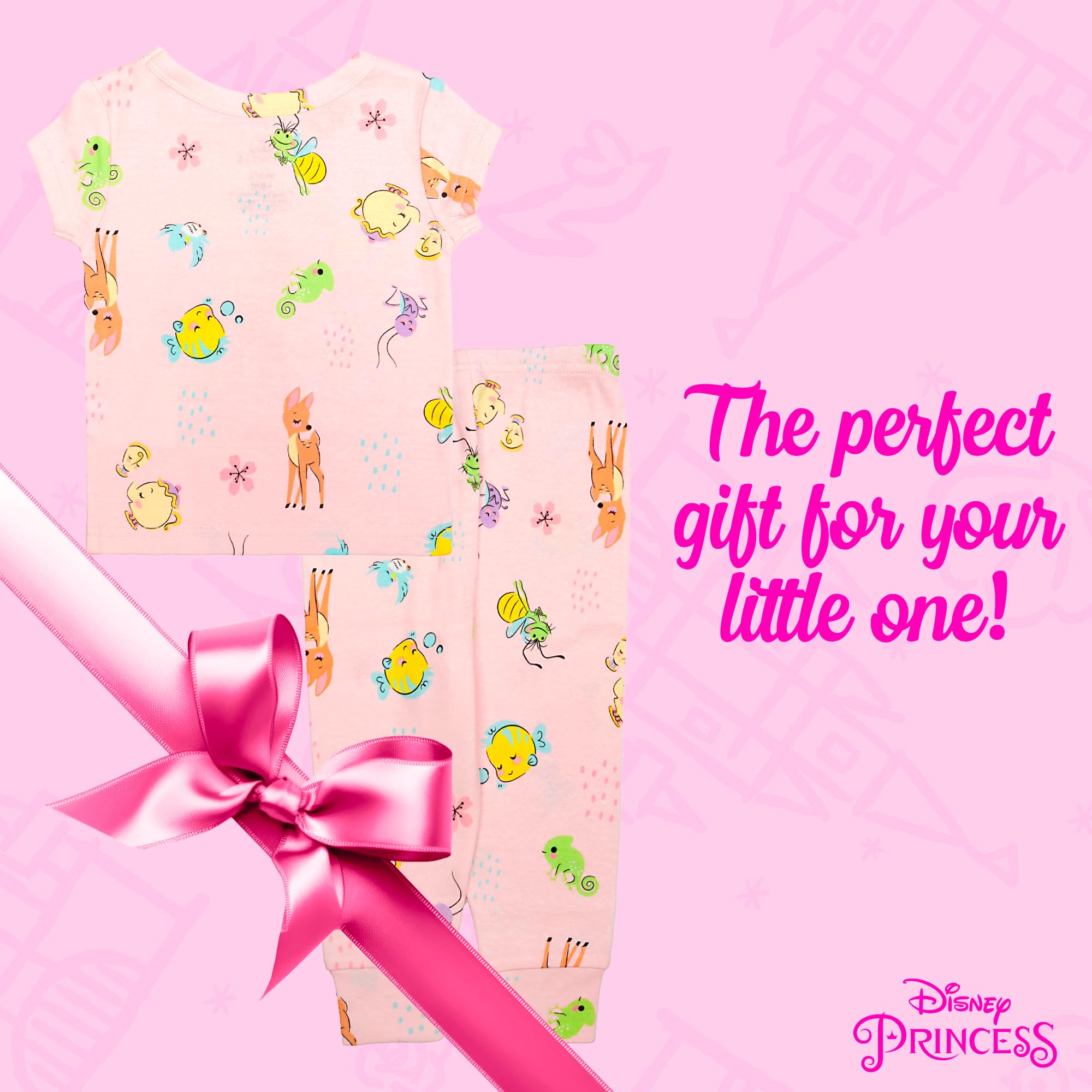 Disney 2 pezzi Snug-fit Cotton Pajama Set, Soft & Cute for Kids Pigiama Ragazza