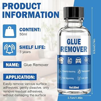 kuailaya Glue Remover, Adhesive Remover, Glue Removal with Precision Brush