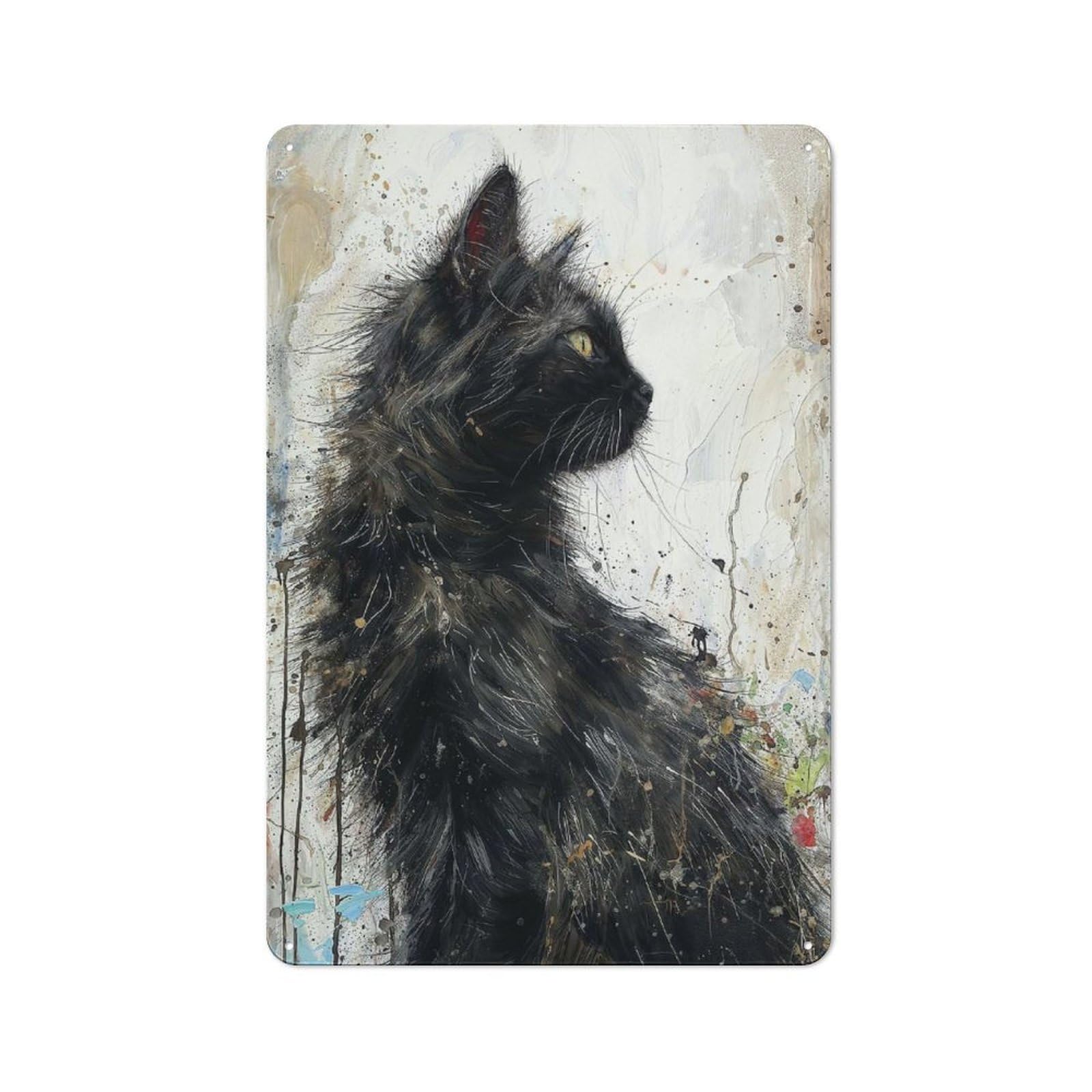 Junmoney Gaze Of Night Clean Industrial Decorative Metal Plaque 30X20cm, Loft Wall Plaque For Modern Home, Workshop, Office Or Cafe