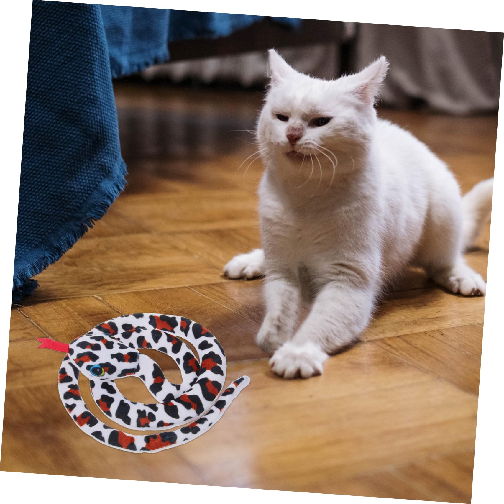Jouet Serpent pour Chat en Peluche Légère Herbe à Chat Intégrée, Jouet Interactif à Mâcher pour Chatons D’Intérieur