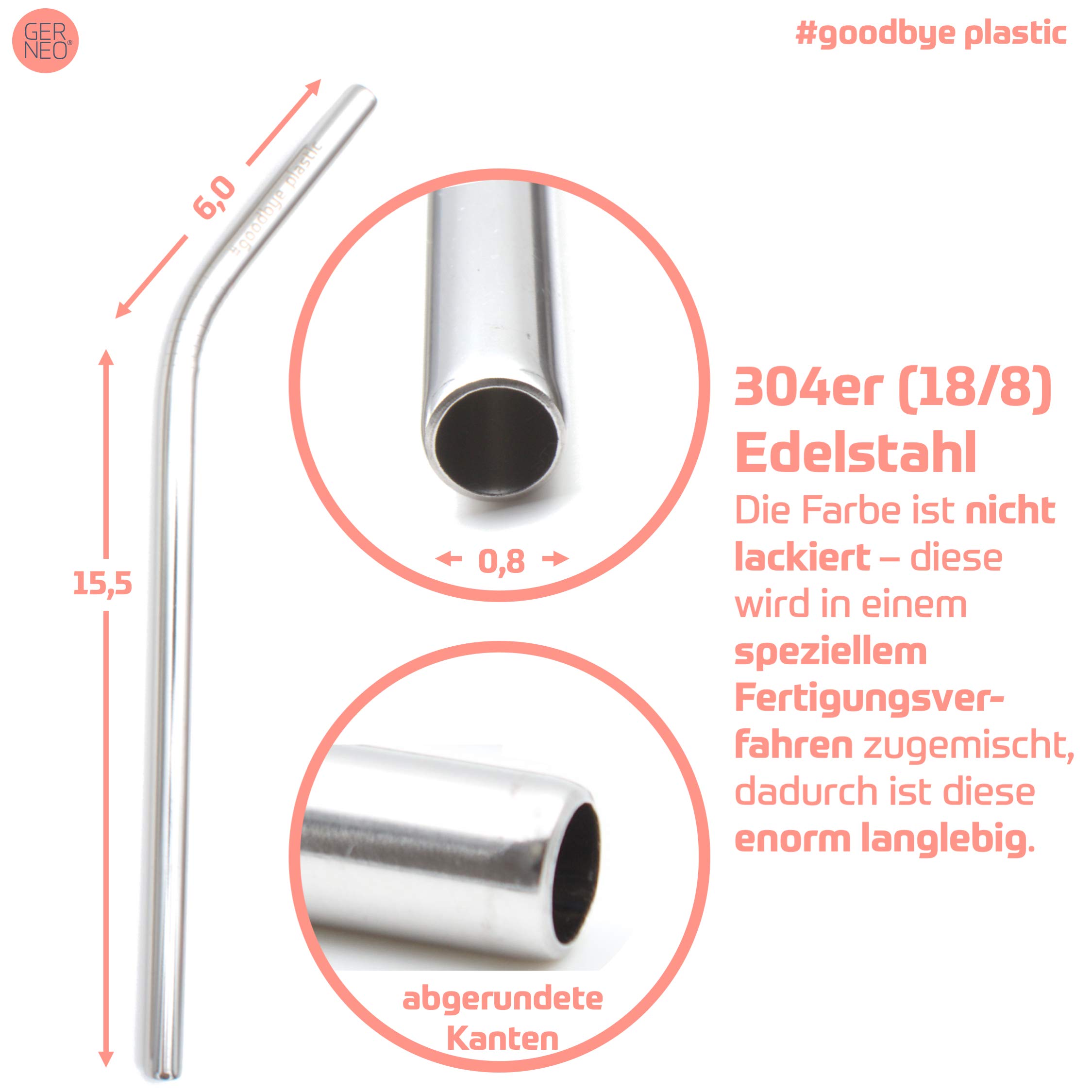 Lot De Pailles écologiques Réutilisables En Acier Inoxydable : Lot De 8