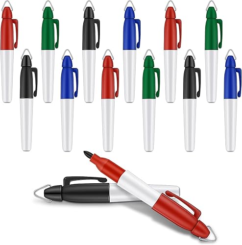 Miniatura 8 de 12 mini marcadores permanentes con clips de llavero de golf para enfermeras, insignias de secado rápido, bolígrafos de tinta de punta fina