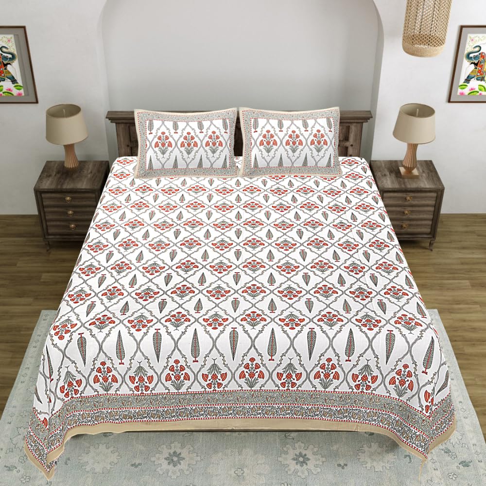 Living Roots Pure Cotton Bedsheets - Grey Paisley -27