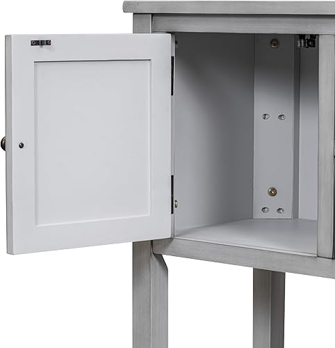 Miniatura 7 de Merax Mesa consola con almacenamiento y estante inferior, armario de almacenamiento de buffet para entrada, comedor, gris antiguo