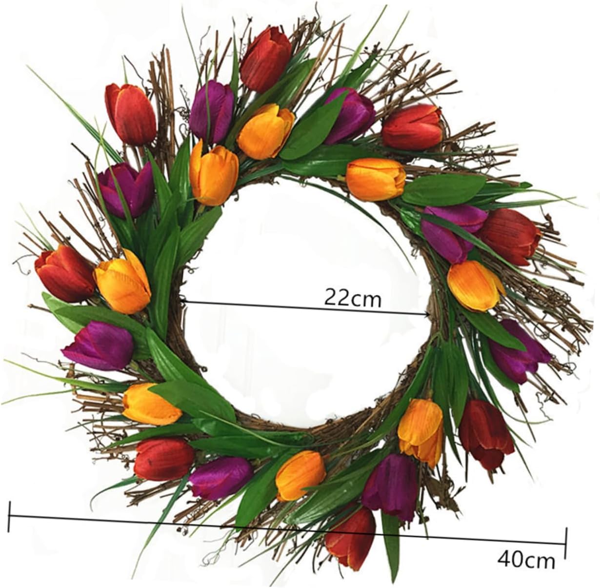 Yardenfun リアルなシミュレーションリース装飾、家のドアの壁、暖炉用の永遠の吊り下げガーランド