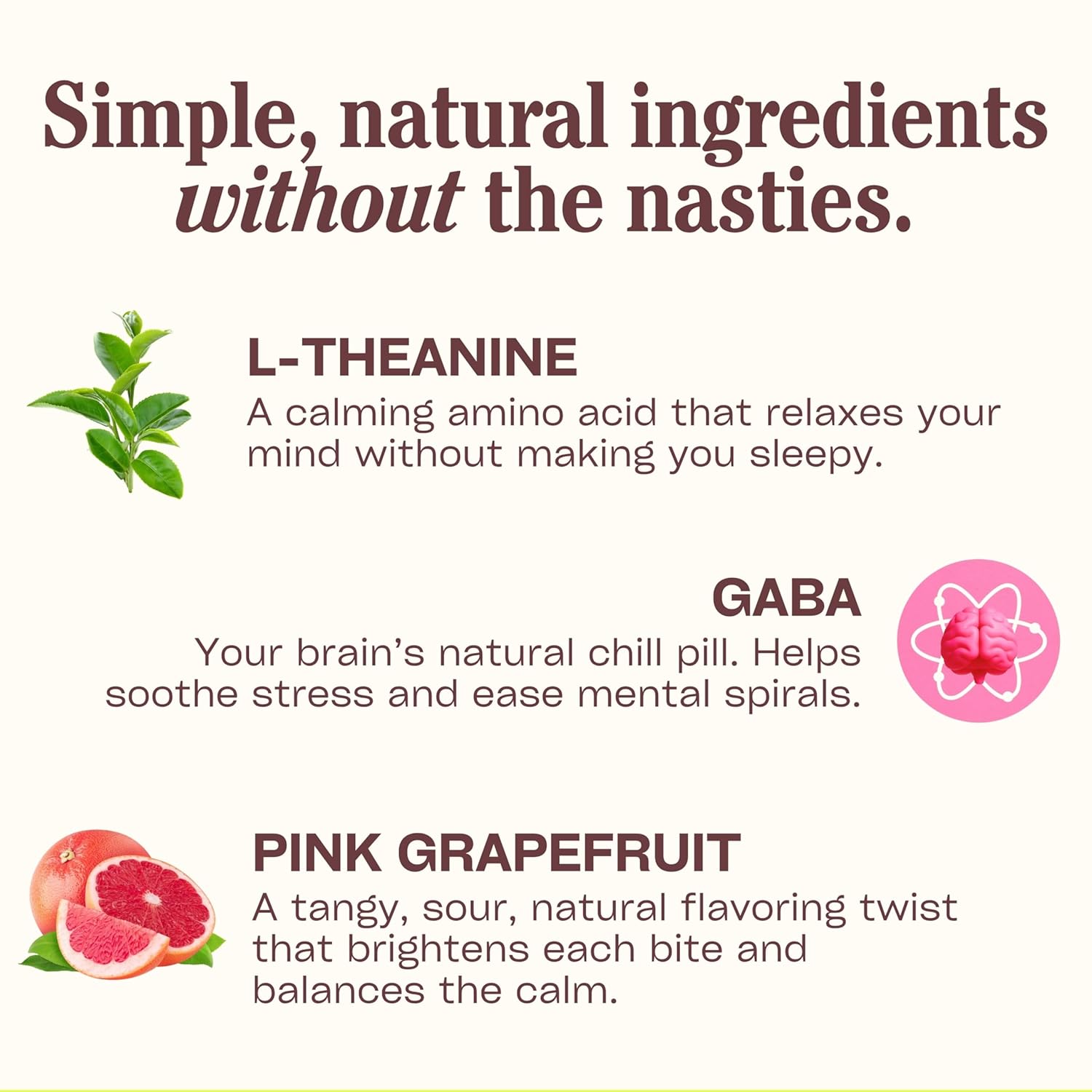 GABA and L-Theanine gummies | Natural Stress and Sleep Support | Vegan & Gluten Free | Grapefruit | 30ct, Panic Sour - Image 3
