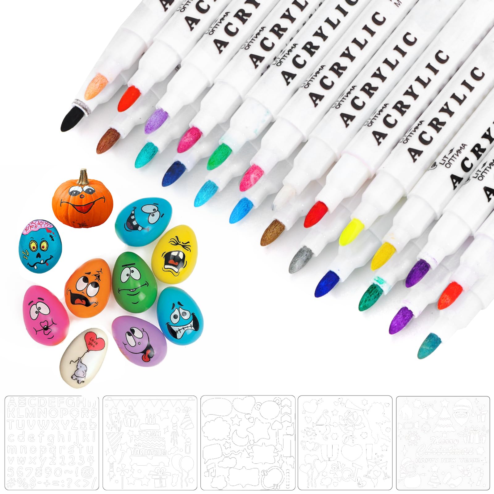 ZIGefofo Rotuladores Acrilicos 24 Colores Rotuladores Permanentes Acrilico Rotuladores Pintura Acrilica rotuladores Acrylic Markers para Pintar Piedras Tela Cerámica Vidrio Madera Metal Papel