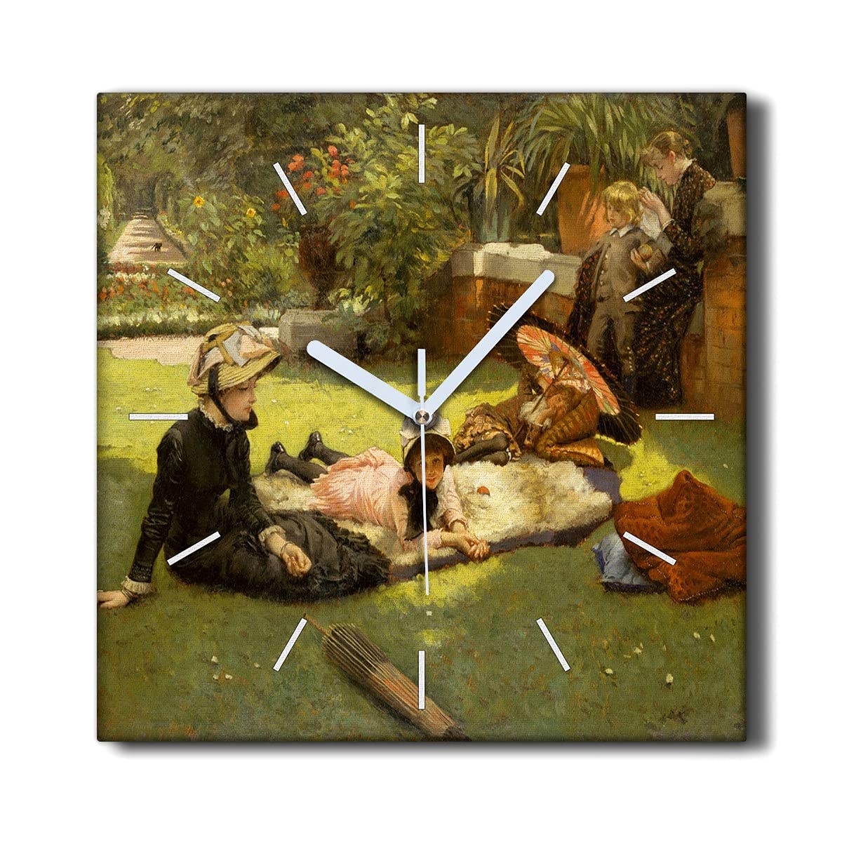 Horloge sur Toile décorative contre les murs vides du salon