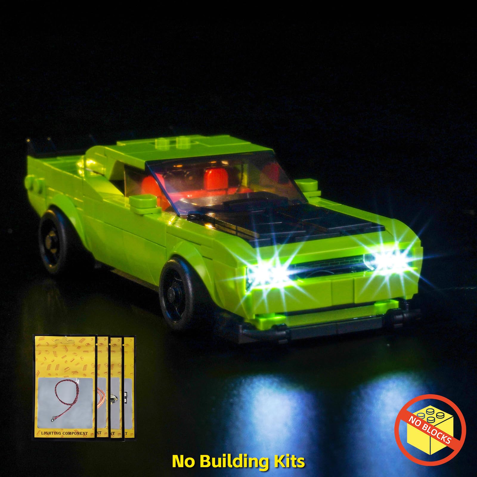 Light Kit Compatible with Lego 77237 Dodge Challenger SRT Hellcat Sports Car (No Model) - Image 2