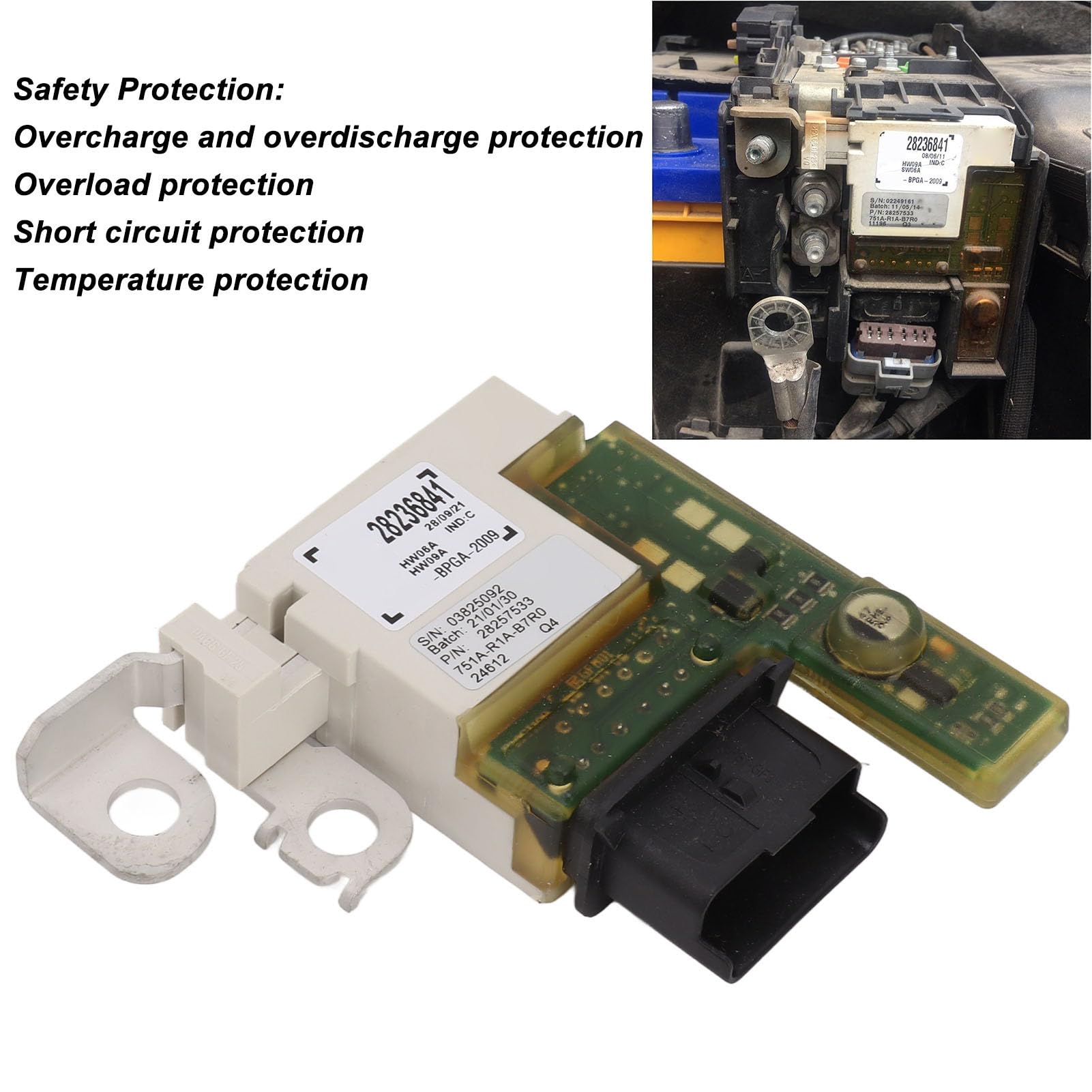 Scatola dei Fusibili del Gestore della Batteria, Modulo di Gestione della Batteria di Distribuzione Intelligente dell'energia Alimentatore Stabile 28236841 per C4 dal,Altri Accessori