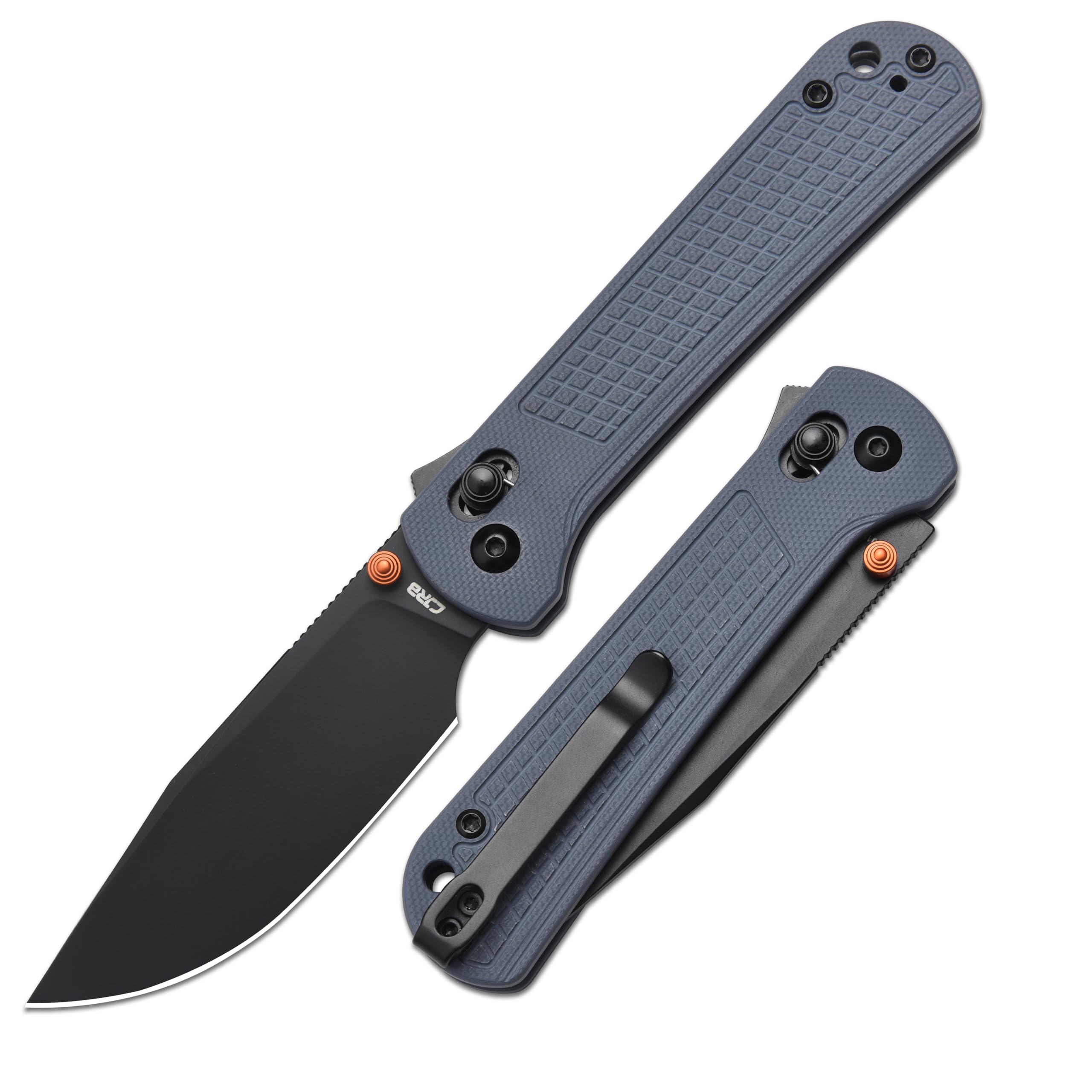 CJRB Bolt Folding Pocket Knife, 3.25'' AR-RPM9 Steel Blade G10 Handle EDC Knife with Recoil Lock, Blue