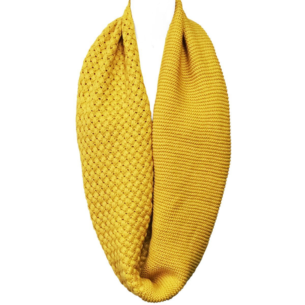 Wrapables Trendy Winter Warm Knit Infinity Scarf, Mustard Yellow