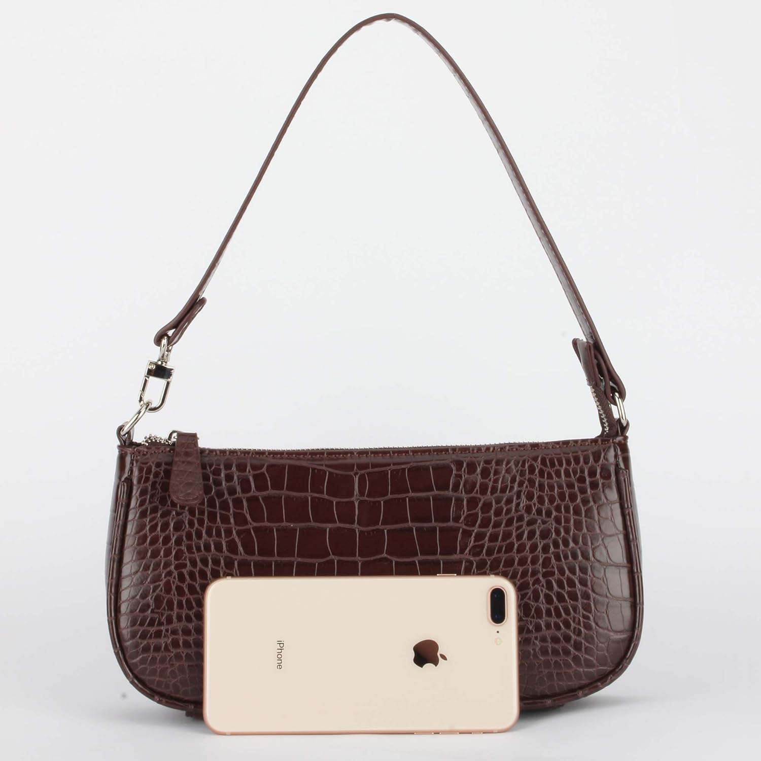 Bag Crocodile Effect Retro Faux Leather Classic Clutch Shoulder Purse Handbag for Women - Image 4