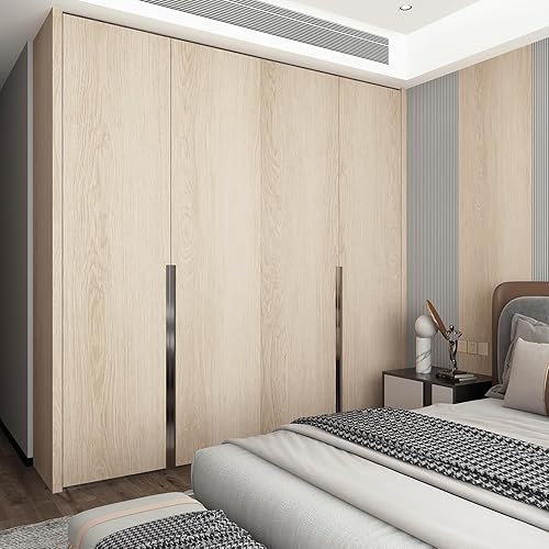 Miniatura 8 de TOTIO Papel tapiz de madera de nogal para despegar y pegar, papel de contacto de grano de madera beige amarillo, diseño sin burbujas, mate, grueso,