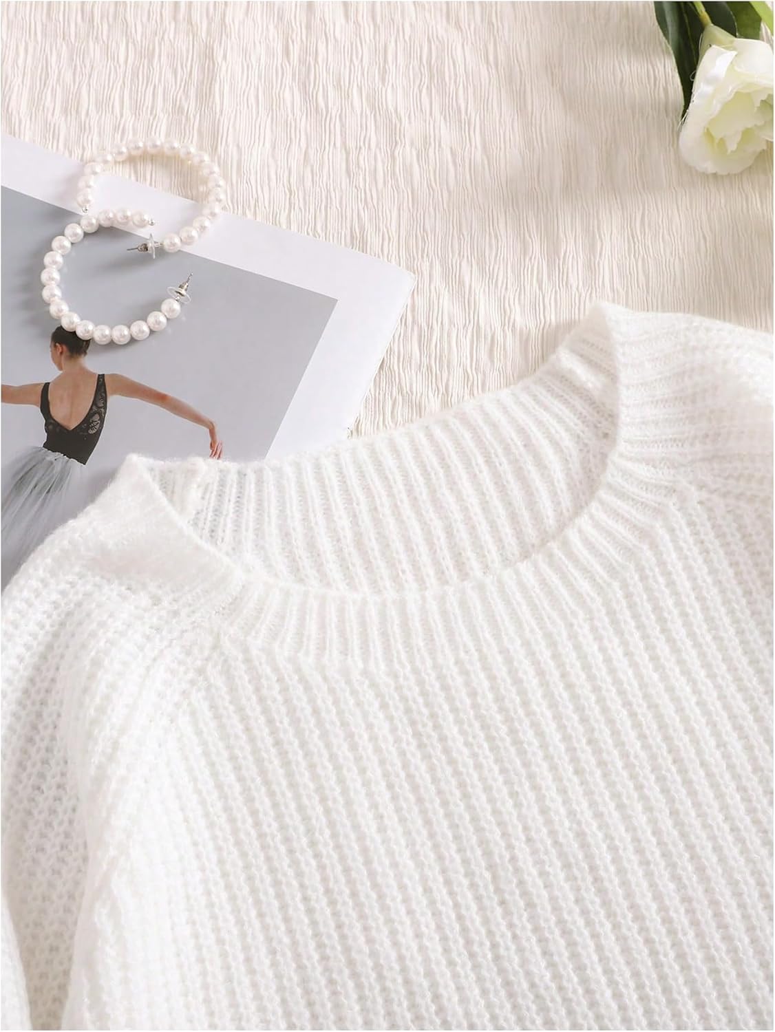 SHENHE Women's Plus Size Sweaters Bow Cutout Crewneck Long Raglan Sleeve Knit Tops Chunky Sweaters - Image 4